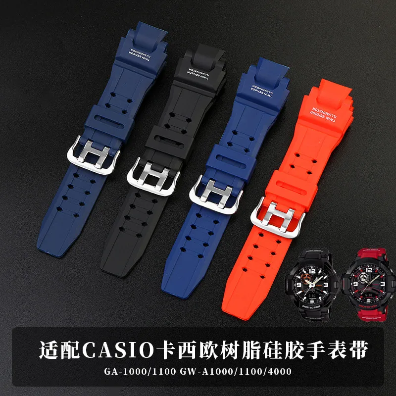 Silicone Rubber Strap For Casio G-SHOCK GA1000 GA1100 GW4000 G1400 GW-A1000/1100 Bracelet Waterproof Watchband men's Accessories