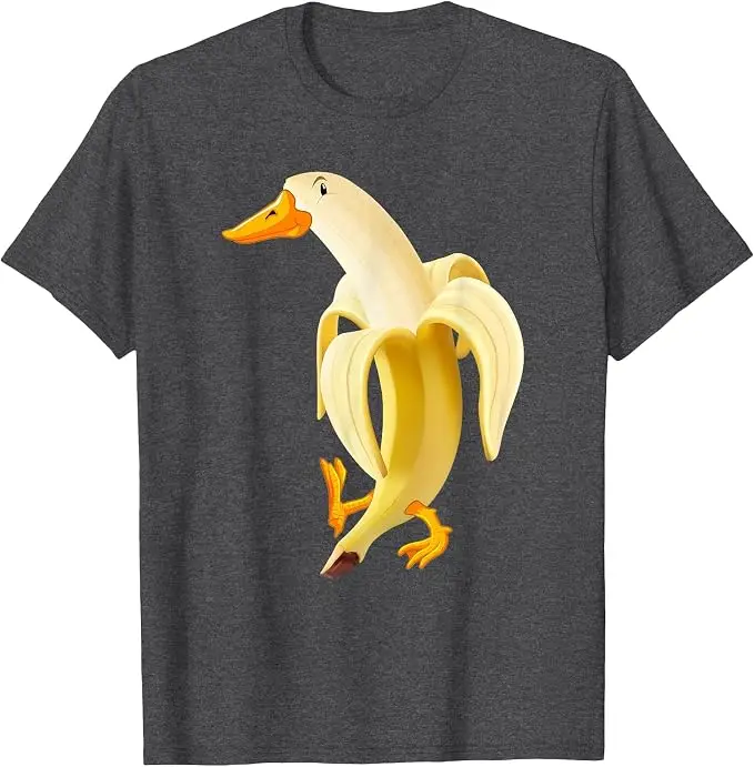 Lustiges Enten-in-Bananen-T-Shirt Y2K Tierliebhaber Bananen-Kleidung Neuartiges Geschenk Humor Enten-Kunst Grafik Streetwear Bekleidung Spruch-T-Shirt – Detail 7