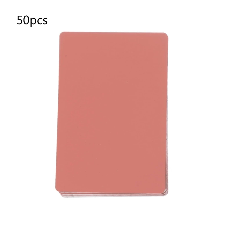 E9LB 50팩 두꺼운 0.18mm 명함 공백 컬러 마감 알루미늄 금속 라운드 코너 마크 조각 고객 클라이언트