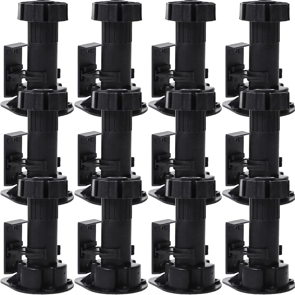 

12 Pcs Wardrobe Adjust Cabinet Legs Desk Furniture Height Adjuster Pp Load Foot Levelers Adjustable Leveling Feet