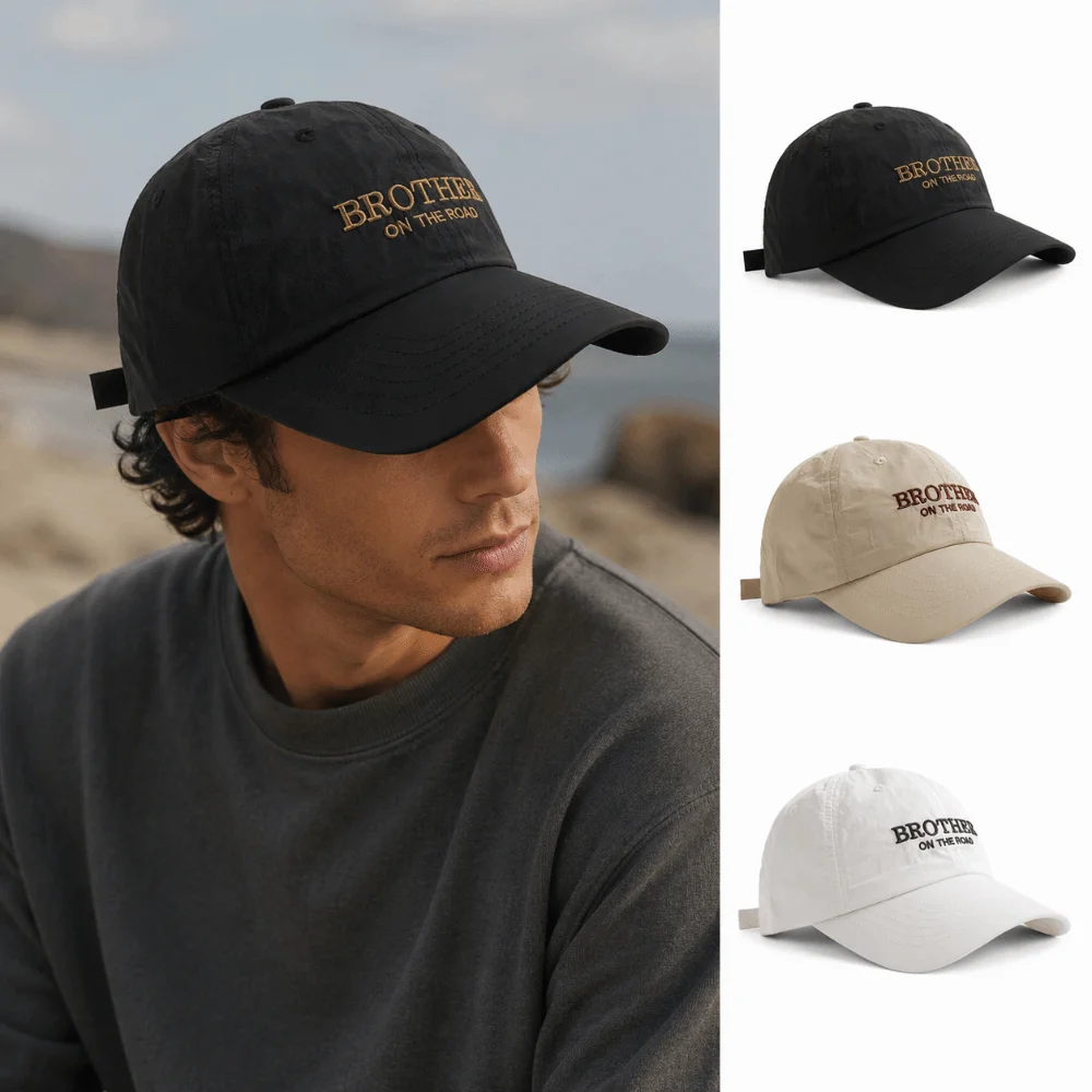 Casual Adjustable BROTHER Embroidery Baseball Cap Lightweight Minimal Dad Hat Curved Brim Sun Protection Hat For Women Man