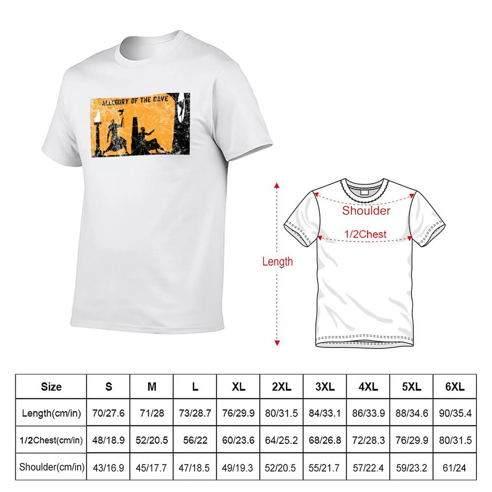 Plato - Allegory Of The Cave T-Shirt man t shirts cotton man t shirt graphic cotton t shirts man 100% T-Shirt