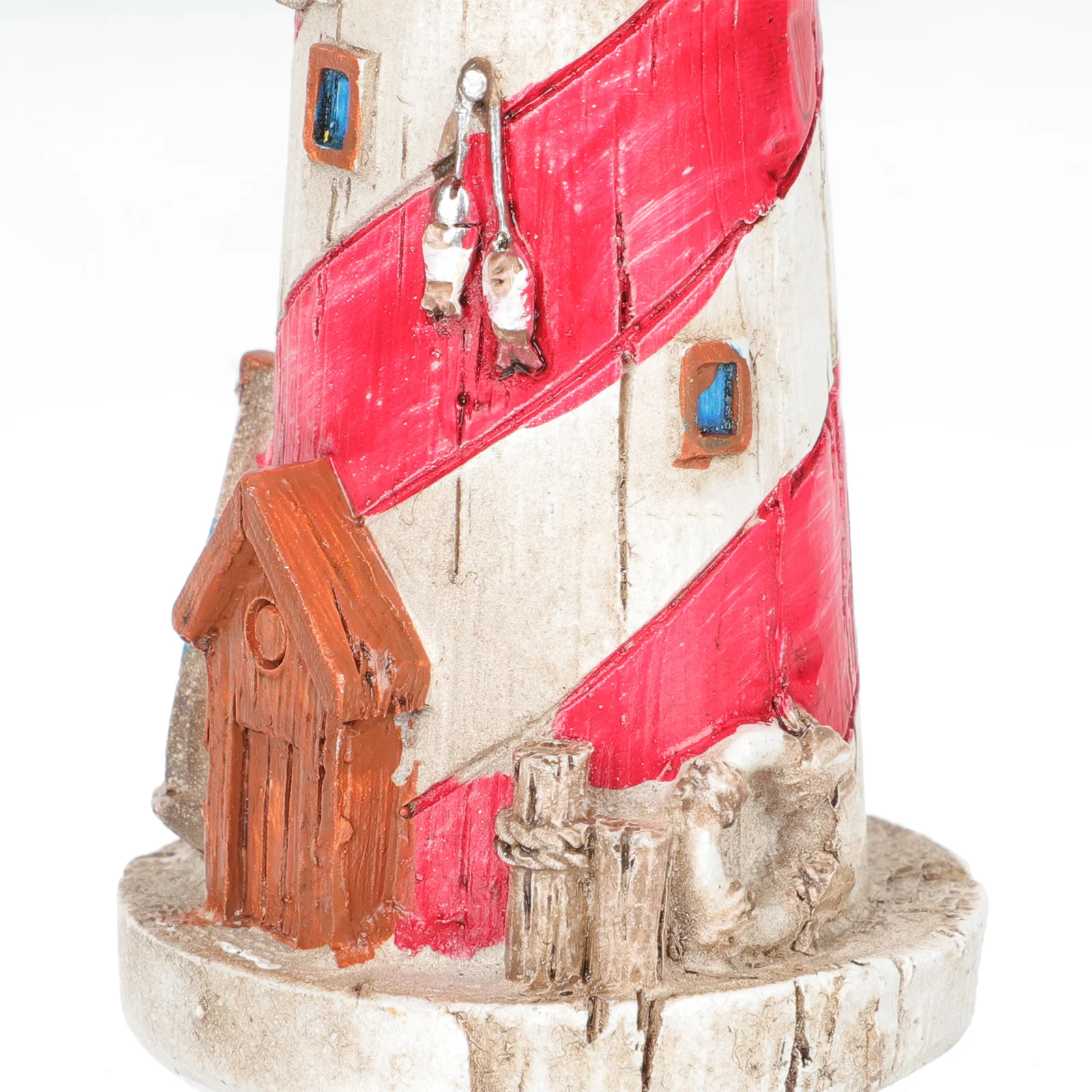 

4Pcs Lighthouse Decoration Resin Mediterranean Style Nautical Coastal Desktop Sea Beach Themed Ornament Mini Lighthouse Ornament