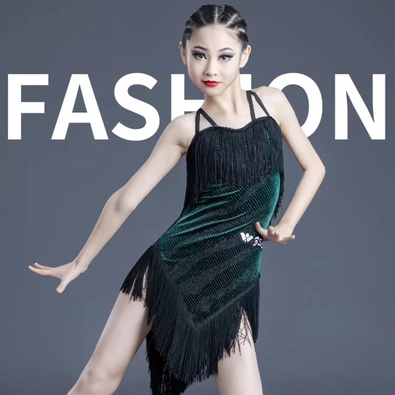 Roupas latinas, novas roupas de desempenho para meninas, roupas de prática de alta qualidade para crianças, vestidos de dança personalizados de alta qualidade