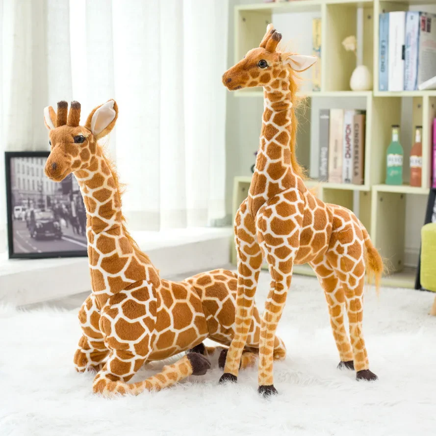 35-60cm riesige echte Giraffe Plüschtiere hochwertige Stofftiere Puppen weiche Kinder Kinder Baby Geburtstag Geschenk Raum dekor