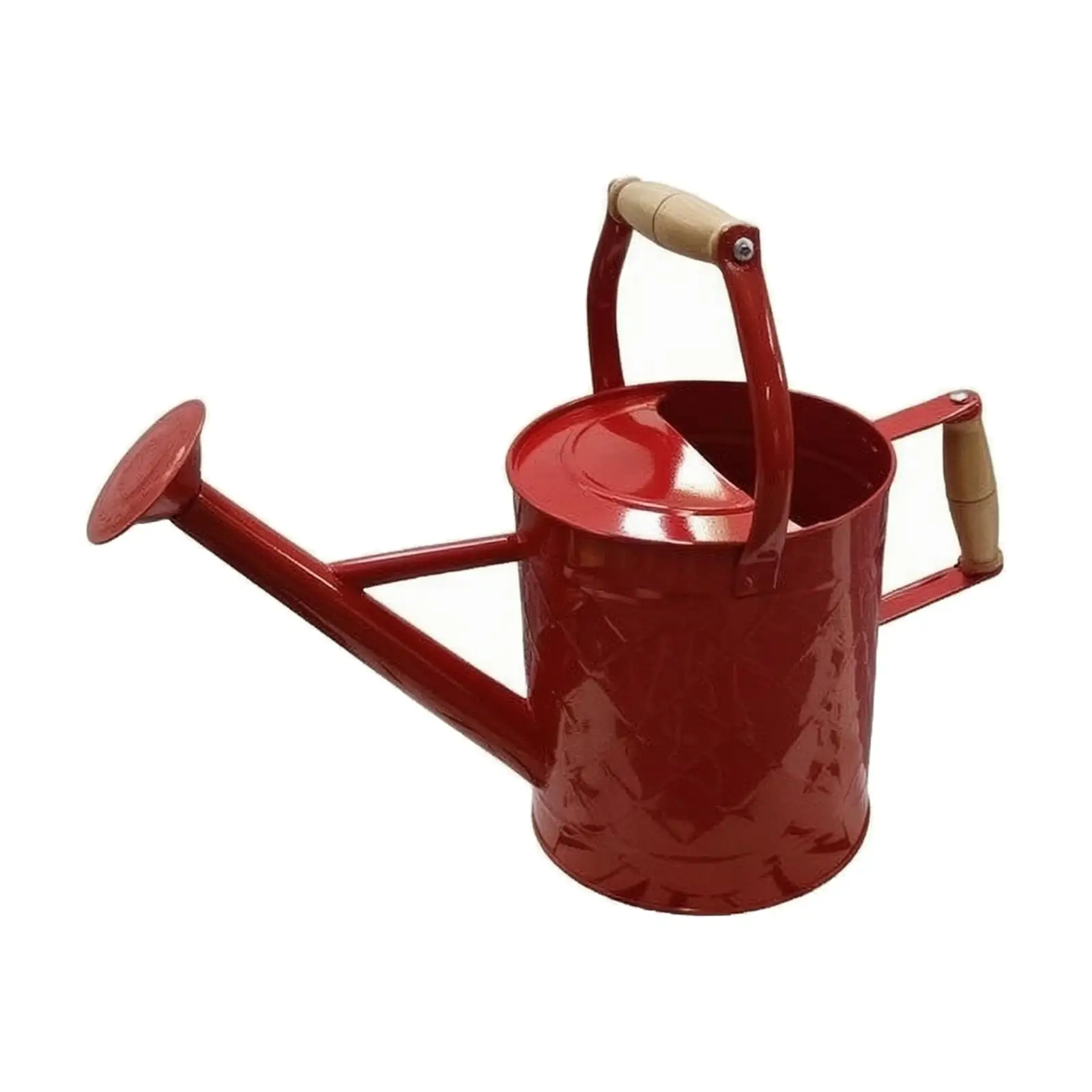 Garden Watering Can 3.5 Liter Stainless Steel with Wood Look Grip Handle for Patio Flowers and Seedlings