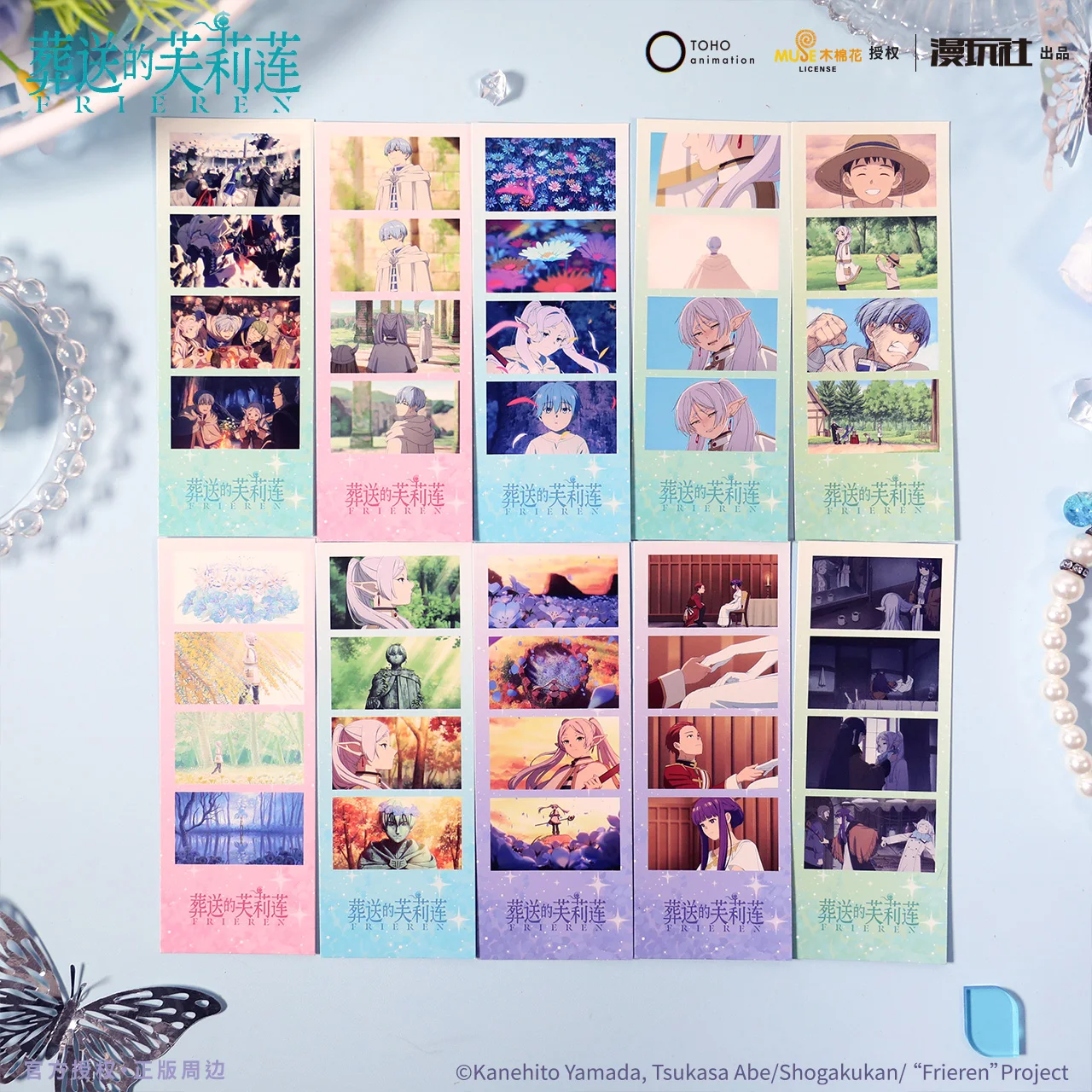 Frieren: Beyond Journey's End Himmel Heiter Eisen China Official Authorization 4‑Cut Photo Strip Polaroid Style Card 10pcs/Set