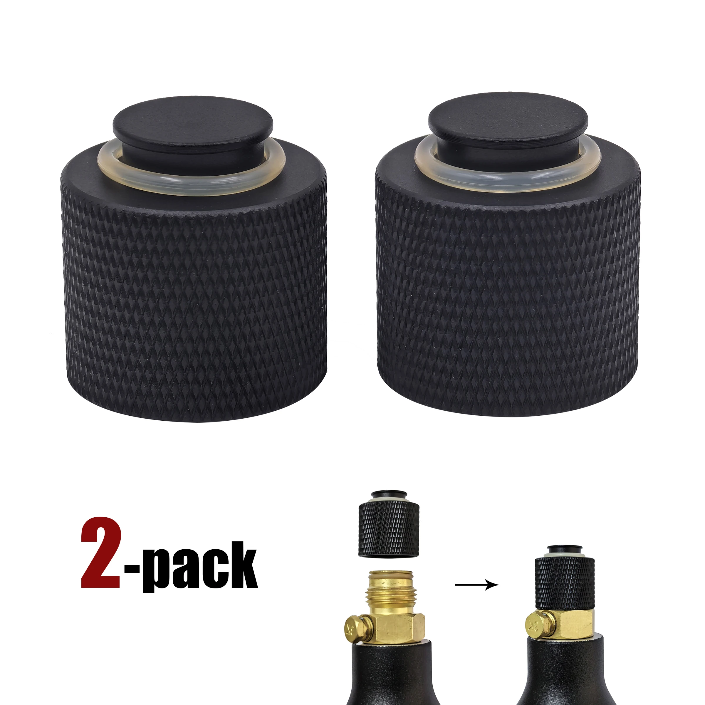 Picture 3: 2-Pack Thread Portector Cover, G1/2 Dust Cap for Cylinder Bottle Tank Valve Regulator, with Polyurethane 90DUR O-ring