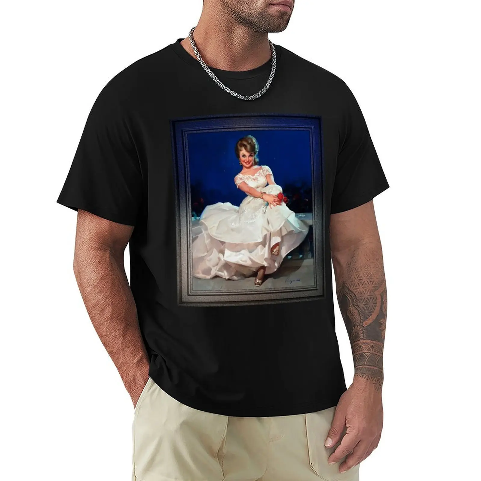 Moonlight and Roses by Gil Elvgren Vintage Wall Decor Xzendor7 Old Masters Art Reproductions T-Shirt