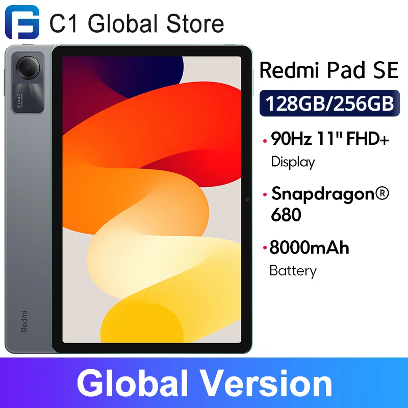 Global Version Redmi Pad SE Xiaomi Mi Tablet  8000mAh Snapdragon® 680 Quad speakers Dolby Atmos® 90Hz 11