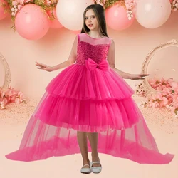 Girls Trailing Party Princess Dress Girl Birthday Party Dresses Kids Fashion Evening Prom Gown Children Daily Holiday Costumes