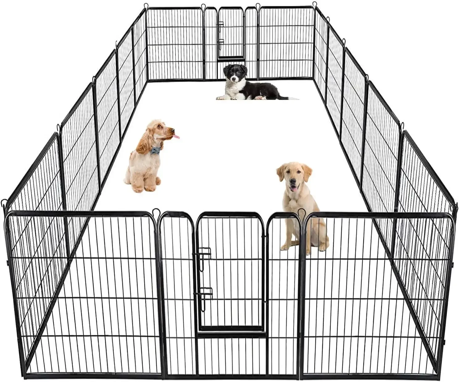 BestPet Dog Playpen Pet Dog Fence 40 inch Height 16 Panels Metal Dog Pen Outdoor Exercise Pen with Doors,Pet Puppy Playpen for R