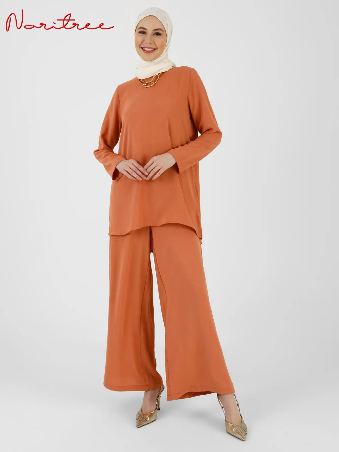 Fashion two pieces Suits Abaya Dubai soft  Tops + Pants Muslim Sets Dress Abaya Dubai Muslim Islam Abayas WY1469