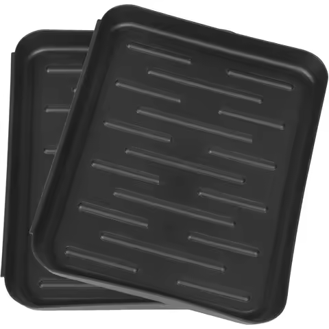 2pcs Shoe Tray Plastic Floor Protector Raised Edge Easy Clean Entryway Mudroom Outdoor Deck Boot Tray Car Trunk Storage