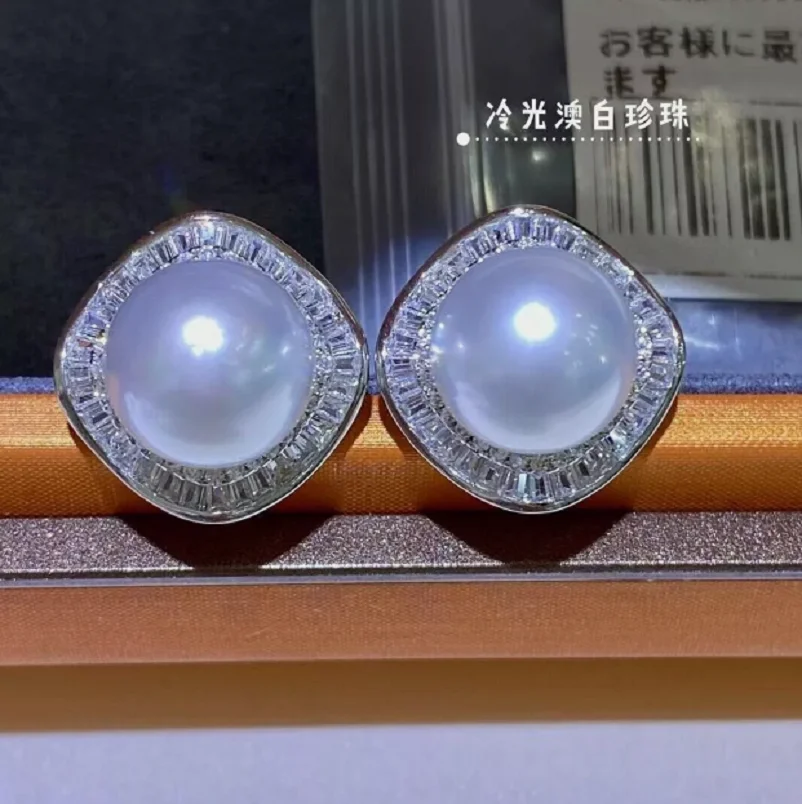 

Gorgeous Huge AAAA 10-11 mm South Sea white stud pearl earring 925s...
