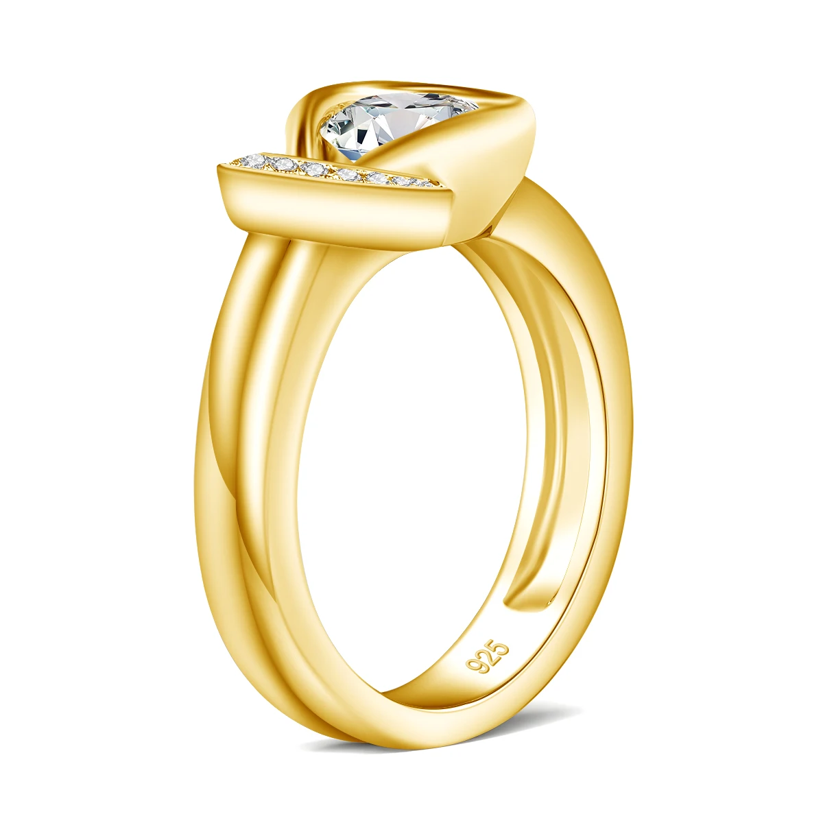 Mit Zertifikat Schleifenknoten Moissanit-Ring für Damen Hochzeitsband 7mm 1,2ct Verlobungsschmuck Luxusmarke Brautgeschenk Trendig – Detail 3