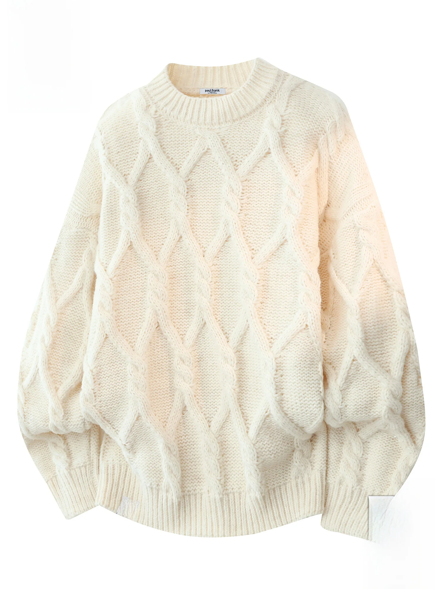 

Свитер Paul Frank из смесовой шерсти с ромбовидным узором, повседневный, с круглым вырезом, теплый зимний, для пар, молодежный, из полиэстера, нейлона и шерсти