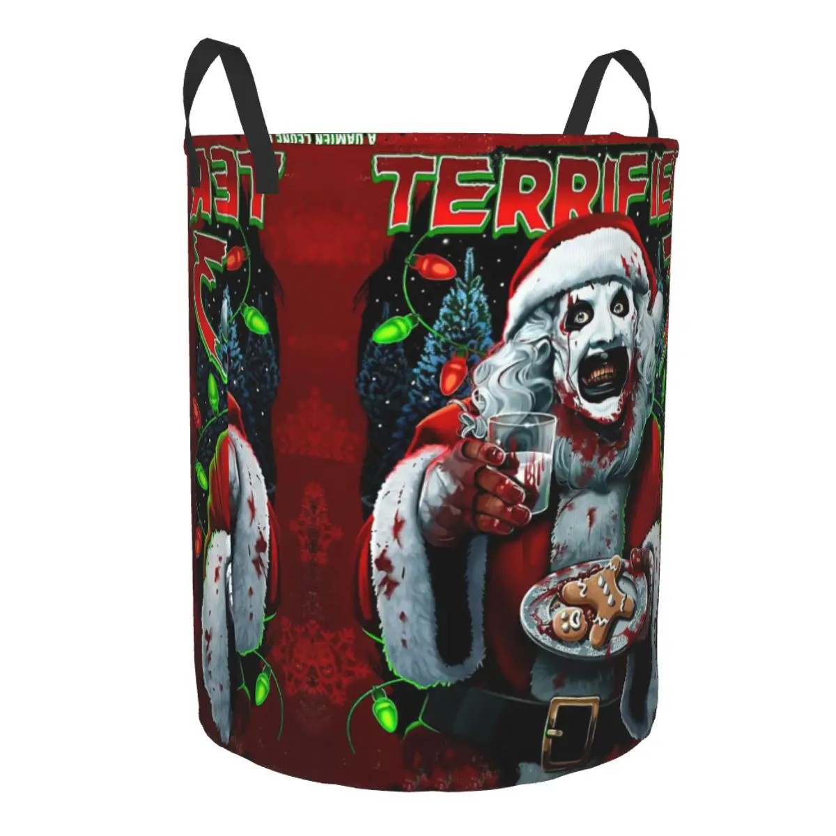 Custom Poster Of T-Terrifiers 3 Halloween Christmas Laundry Basket Collapsible Clothes Hamper for Baby Kids Toys Storage Bag