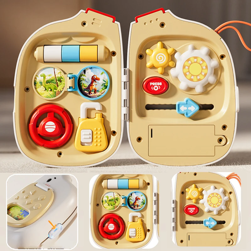 مونتيسوري مجلس مشغول لعبة الأنشطة الحسية ، لعبة التظاهر الطفل ، موسيقى الهاتف ، محاكاة التبديل ، متعددة الوظائف ، ألعاب السفر التعليمية #3