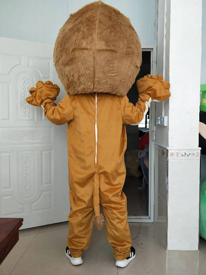 Brown Male Lion Mascot Costume Adult Cartoon Character Outfit Suit Halloween Carnival Cosplay Party Props Accessories