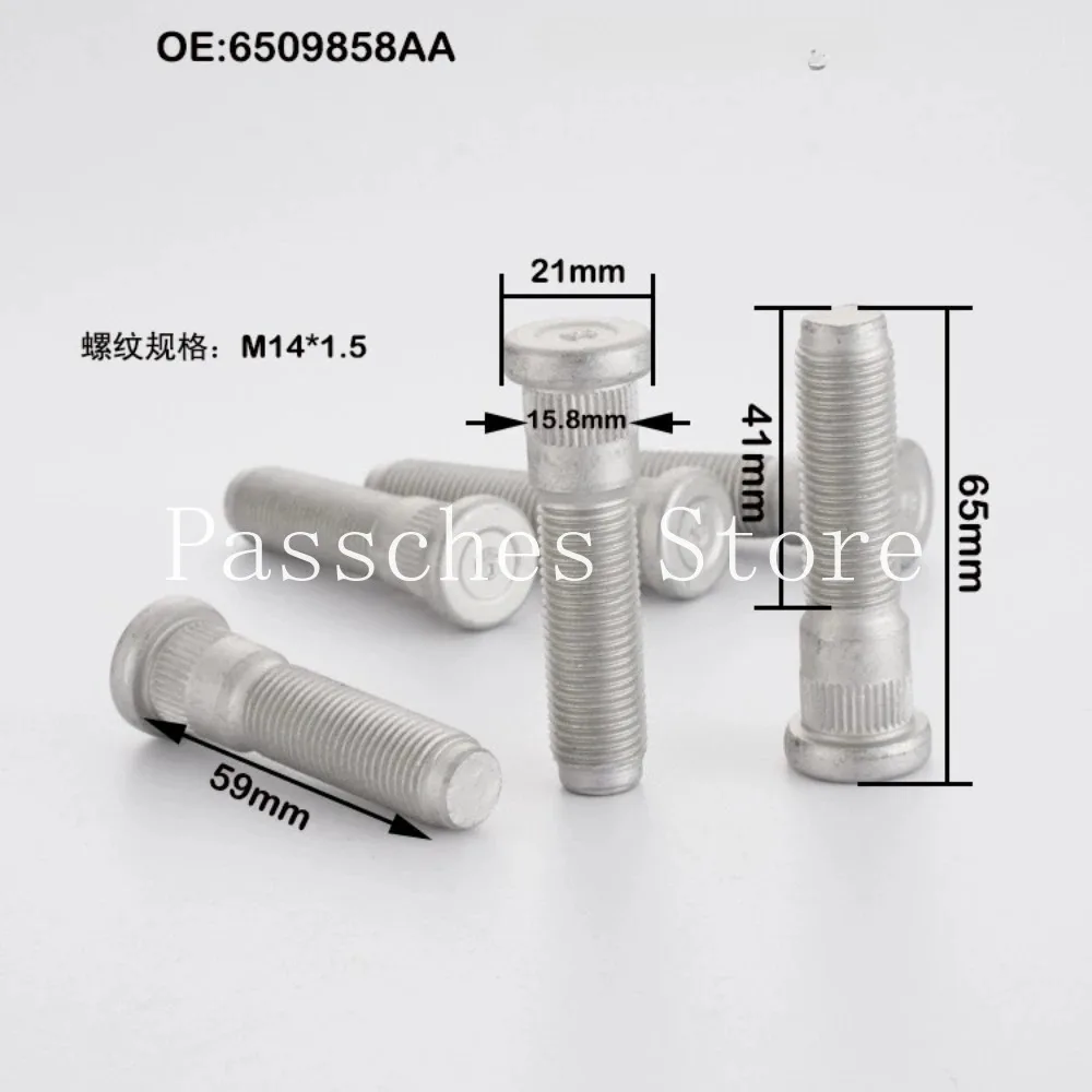 1pc Extra Long Wheel Lug Studs Hub Spline Screws For Tesla Ford M14x1.5 Knurled OD 15.8mm Length 65mm