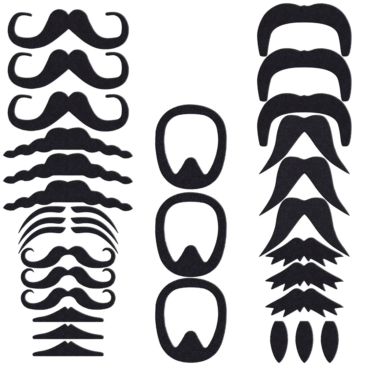 

Black 30 Pcs Fake Mustaches for Party Costumes Masquerade Realistic Self Adhesive Novelty Facial Hair Accessories
