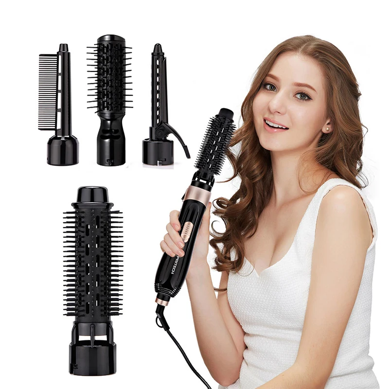 

4 In1 Multi-Functional Hair Care Hot Air Comb, Negative Ion Curling Iron, Dual-Purpose Curling And Straightening Hair Dryer