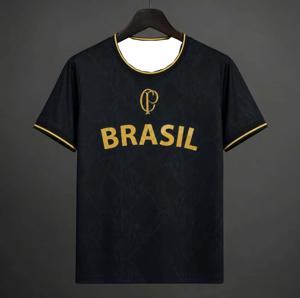Brasilianisches Atmungsaktives Fußball-T-Shirt 2026-27 Corinthians T-Shirt Sommer Herren Fußball-T-Shirts für Training und Heimspiele – Detail 7
