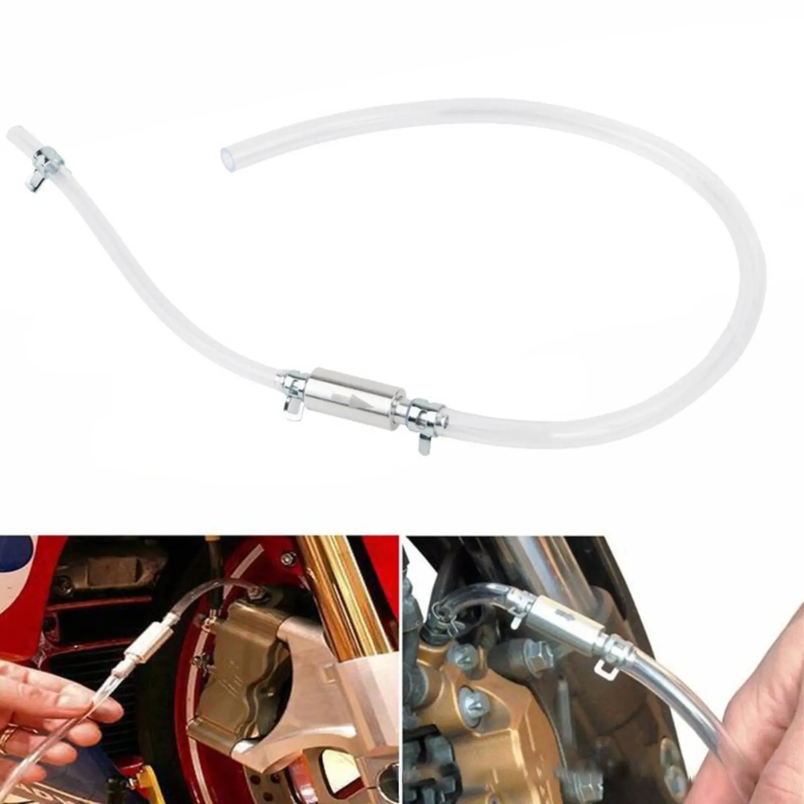 Motorcycle Brake Bleeder Hose Aluminum Frame Single-Way Check Mechanism Bleeder Tube Hydraulic Transmission Bleeding Tool