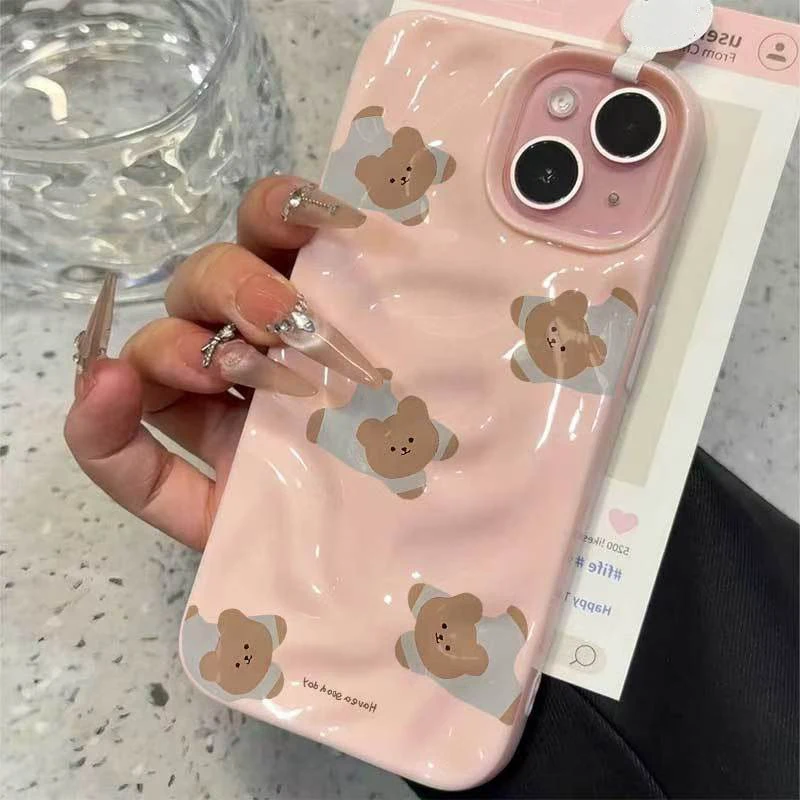 Phone Case For iPhone 11 12 13 14 15 16 17 Pro Max Plus Air INS Korea Cute Multiple Little Bears Shockproof Soft Silicone Cover view 6