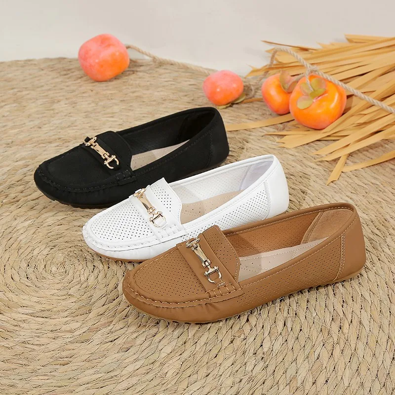 2024 Casual Women Shoes Flats Walking Sports New Summer Shoes Hollow Fashion Soft Sole Brand Loafers Female