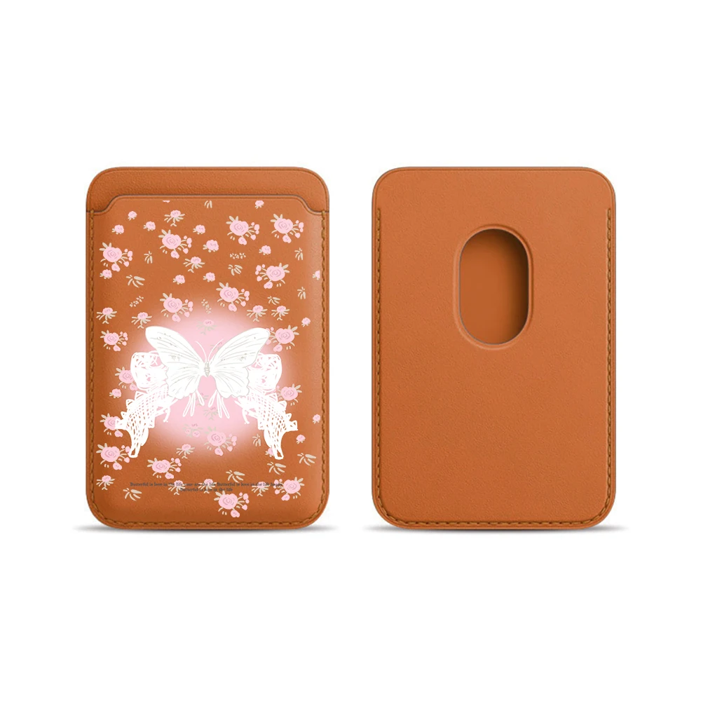 Bow Flower INS Leder-Kartenetui Handyhülle Kartenhalter für Magnetische Hülle Geeignet für alle iPhones für Magsafe Karten-Handytasche – Detail 11