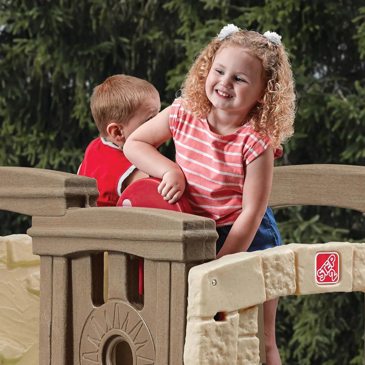 Woodland Climber II Kids Playset, Ages 2 –6 Years Old, Toddler Slide and Climbing Wall, Outdoor Playground for Backyard, Sturdy