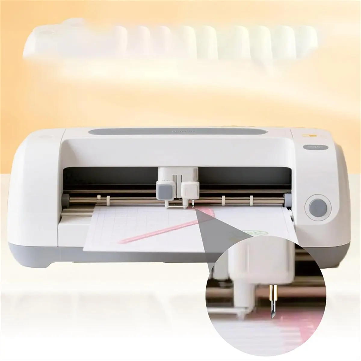 A008 Blade Holder Base with 20 Pcs Vinyl Cutting Blades (45 Degree) for Compatible PVC, Felt, Fabric, Poster Board, Etc.