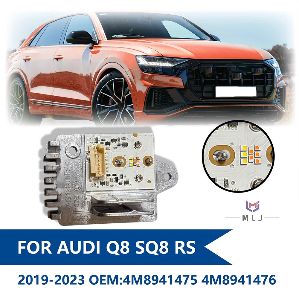 OE 4M8941475 For Audi Q8 SQ8 RS 2019-2023 4M8941476 LED Headlight Angel Eye Module DRL Light Source Module Unit Car Accessories