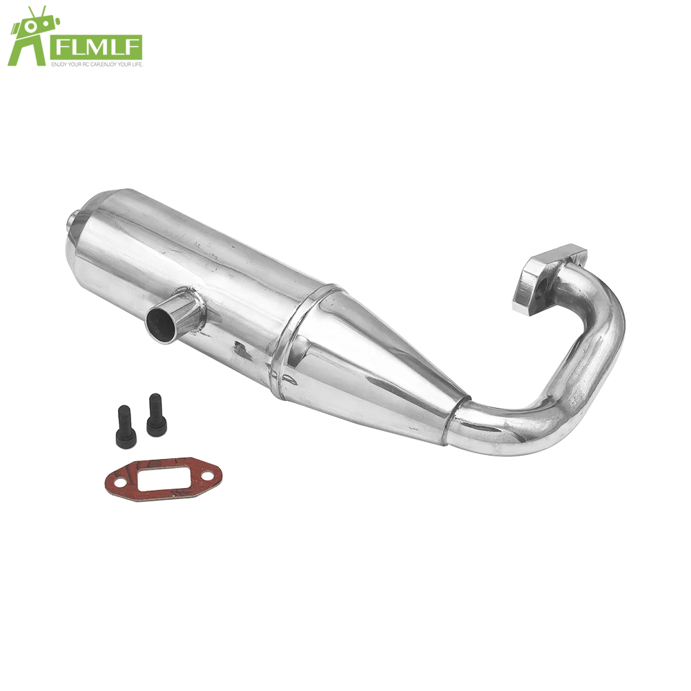 Tubo de escape de motor de liga de alumínio, adequado para 1/5 hpi fg monster hummer caminhão rofun rovan big monster rc carro brinquedos peças de jogos