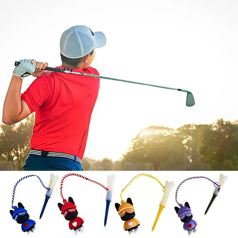 Anti-Lost Golf Tee outdoor Practice Golf Tee Training Practice Tool Stable Sturdy Cute masked dog Golf Accessories Golf Gift