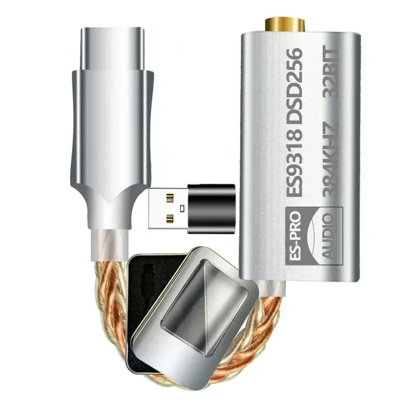 ヘッドフォンケーブル,タイプCから3.5mm,DACアンプ,hifi,ワイヤーアダプター,essデバイス,携帯電話es9318,dsd256