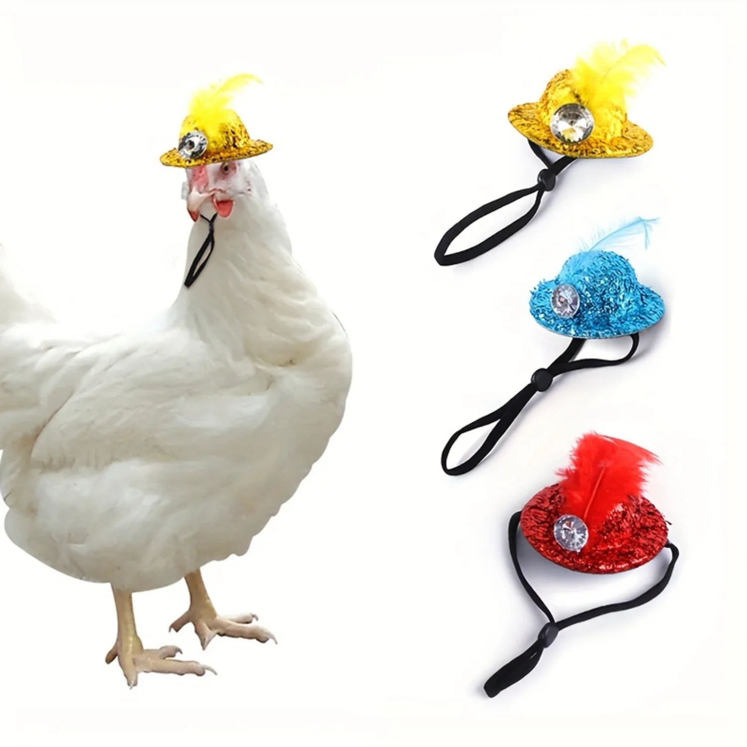 4Pcs Adjustable Chick Feather Hat Chick Costume For Critters Chick Hat Funny Hat Dress Up