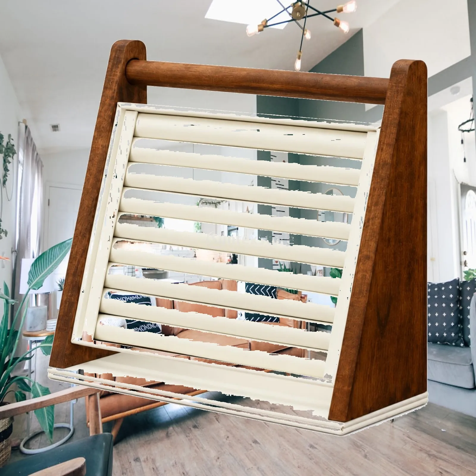 Freestanding Loop Display Stand Minimalist Loop Display Stand with Cushioned Tiers Rustic Decorative for Retail Stores