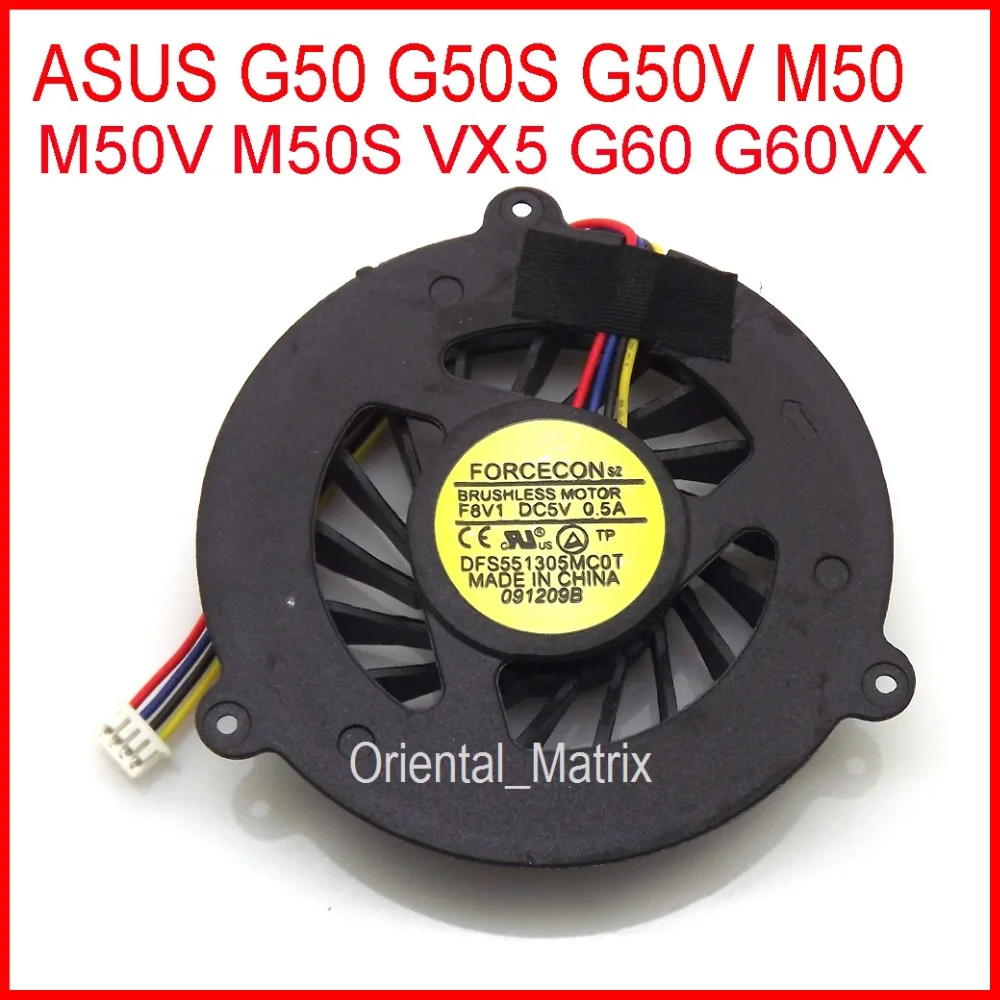 Free Shipping New DFS551305MC0T DC5V 0.5A For ASUS VX5 G60 G60VX G50 G50S G50V M50 M50V M50S Laptop CPU Cooler Fan