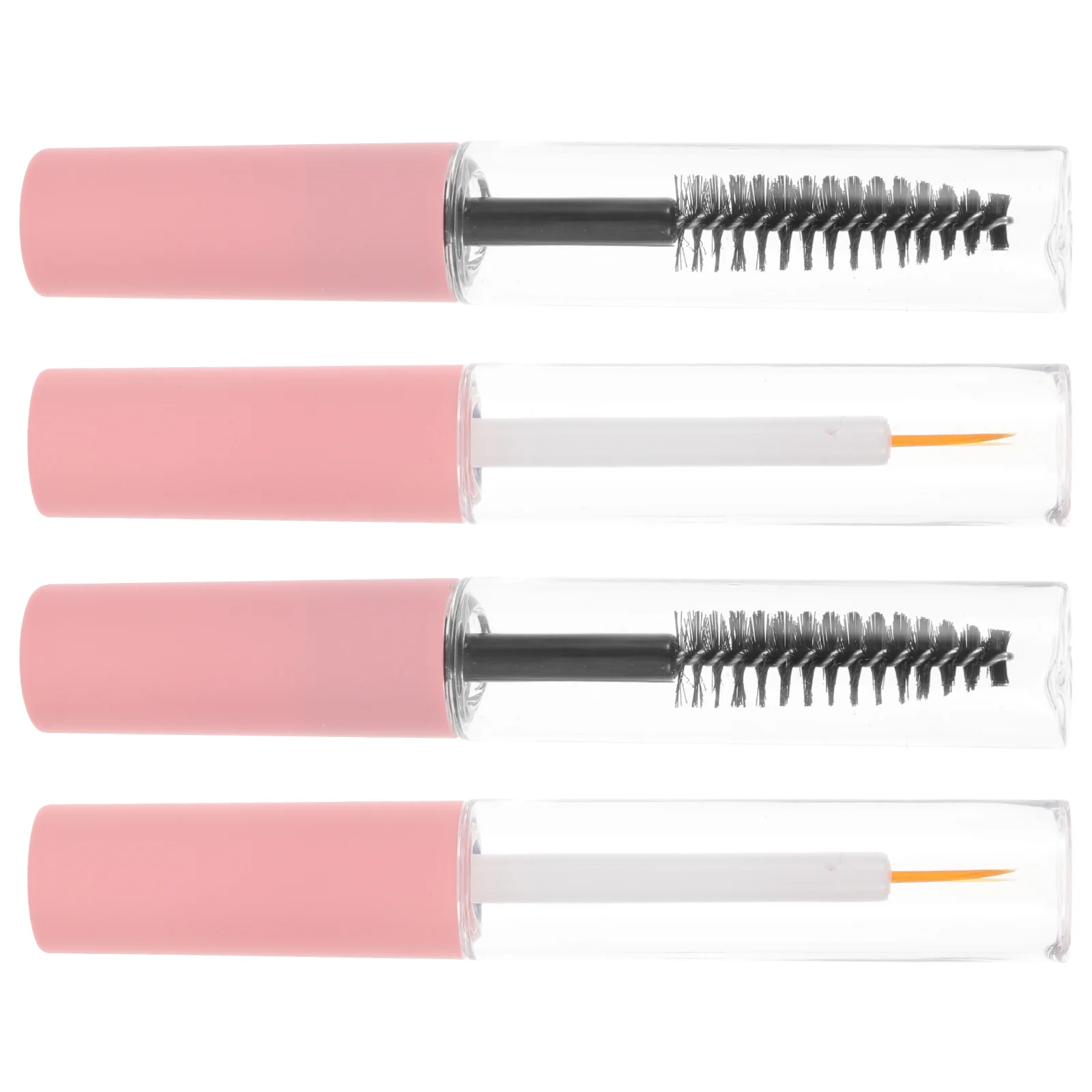 

4Pcs Eyelash Mascara Tube Reusable Refillable Transparent Container Compact Lightweight Small Shadow Tip Liner Bottles
