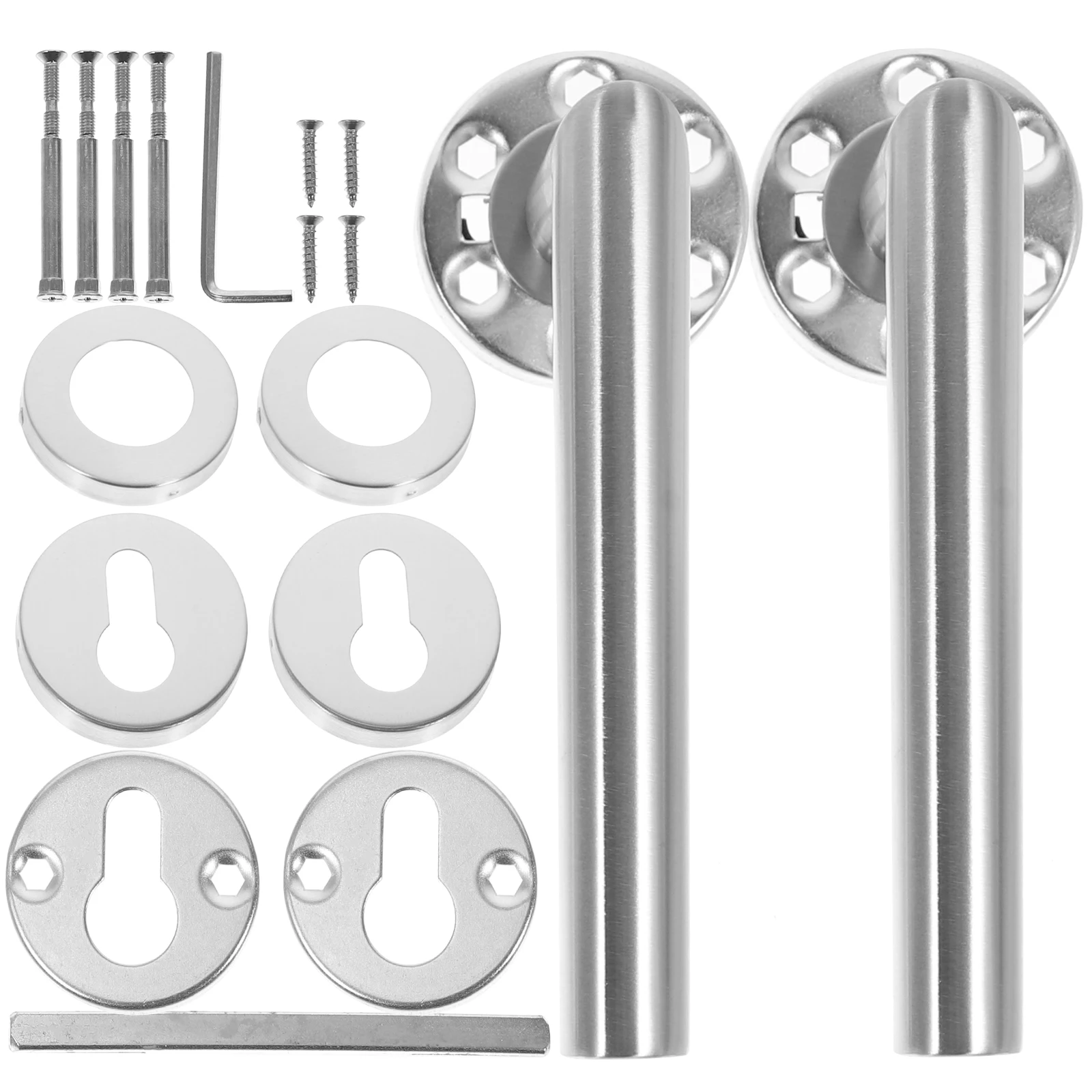 

1 set 1 Set Mute Indoor Handle Lock Stainless Steel Lever Replacement Durable Universal Interior Door Lock For Bedroom Bathroom