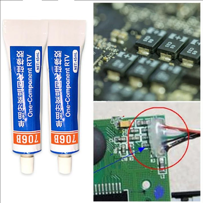 Sellador electrónico aislante de alta temperatura, pegamento adhesivo de vidrio y Metal, 706B, 1 unidad