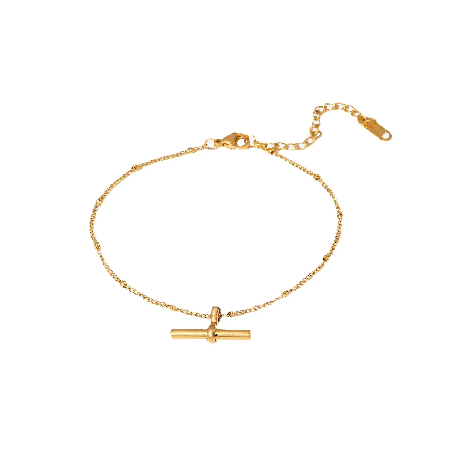 New Kpop Simple Charm Geometric Chain Bracelet for Women 316L Stainless steel IP Gold Plated Does Not Fade