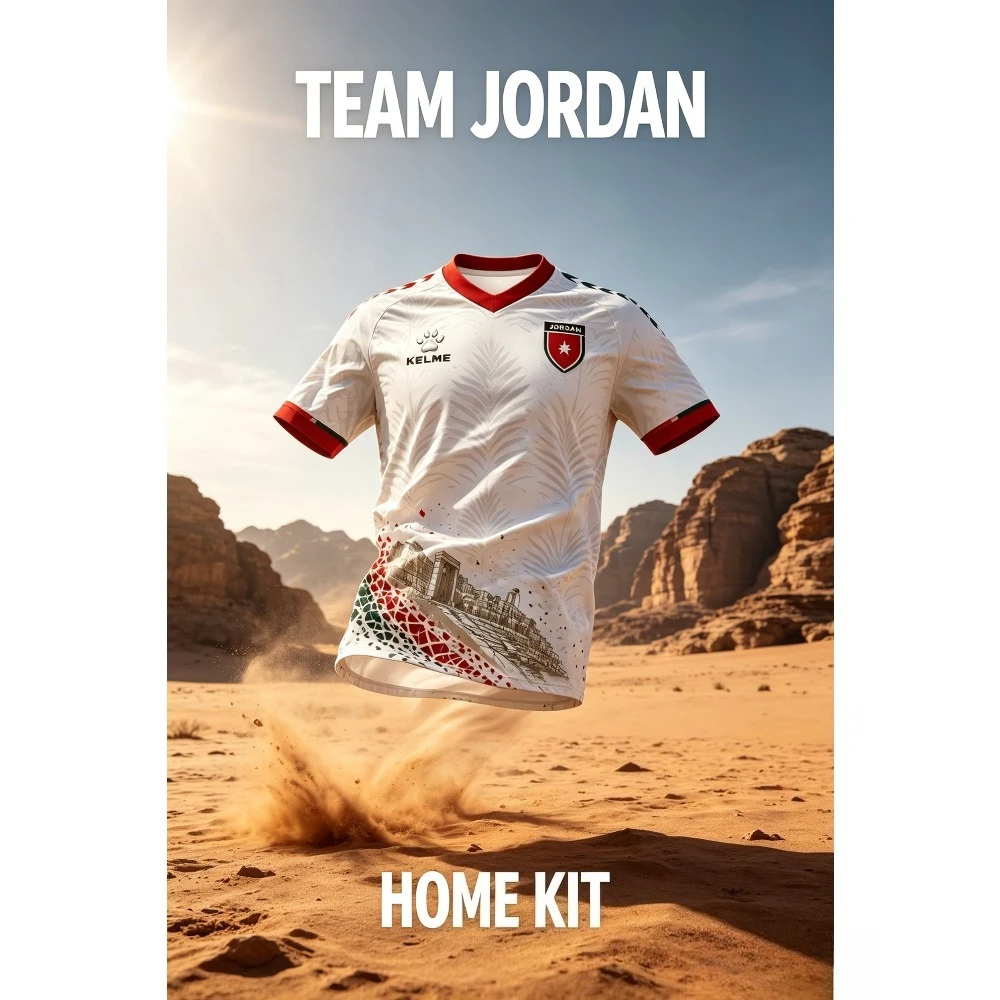 2026 KELME HOT Jordan Fan Red Football Jersey, Crest Print, Lightweight Motorcycle Breathable Sports Top for Unisex & Collectors