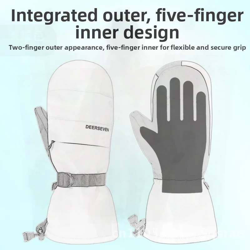

Winter Snowboarding Gloves for Men And Women Warm Windproof Touch Screen Fleece-Lined Waterproof Fingerless Outdoor Gloves