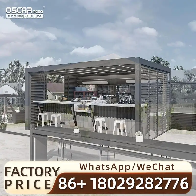 

Алюминиевые электрические жалюзи высокого класса, элегантные для городских жилых уличных террасов, беседки