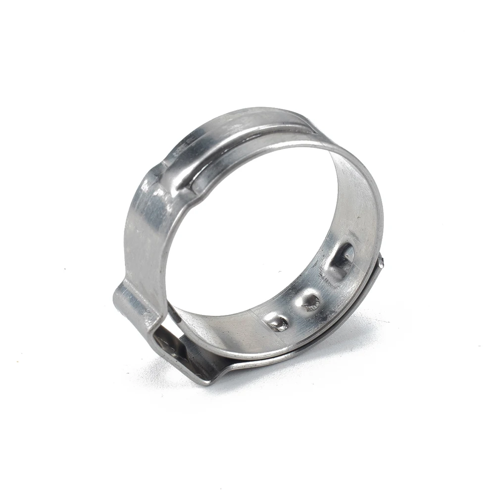 

10pcs Single Ear Clamp Stainless Steel Heavy Duty Hose Clip for Gas Pipe Cable Tube Fuel Lines Home Automotive Industrial Boat