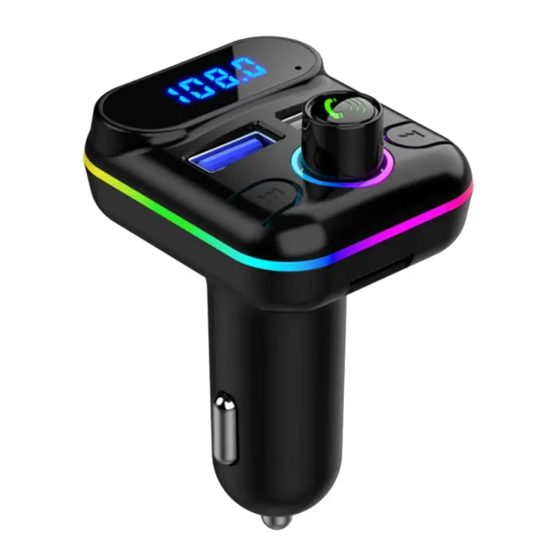 Car Hands-Free M33 Bluetooth-Compaitable 5.0 FM Transmitter Dual USB Kit MP3 Modulator Player Disk Player